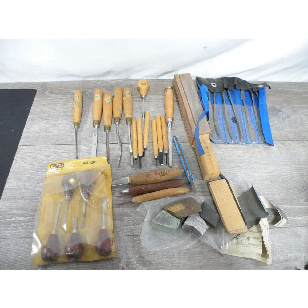 Vintage & Modern Wood Carving Tool Lot Ashley Iles General Walnut Hollow